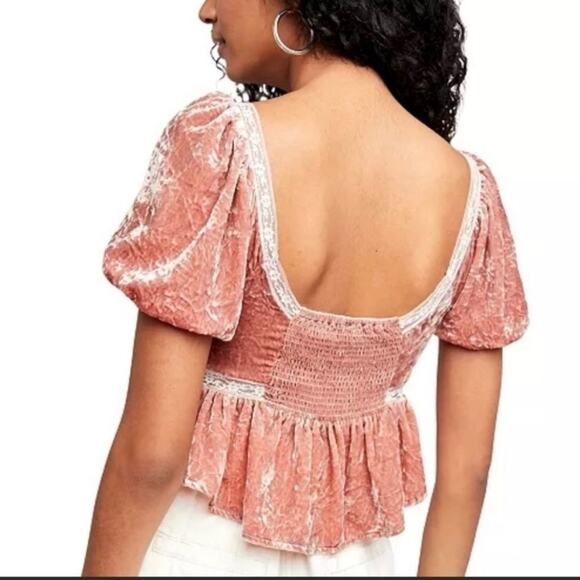 NEW! Free People Truly Yours Crushed Velvet Top Size XS - Picture 7 of 10